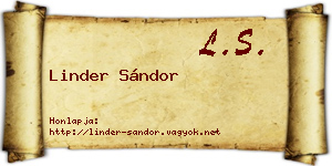 Linder Sándor névjegykártya