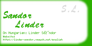 sandor linder business card